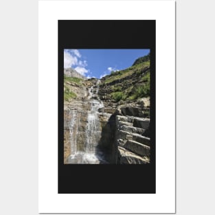 Waterfall in Mountains Posters and Art